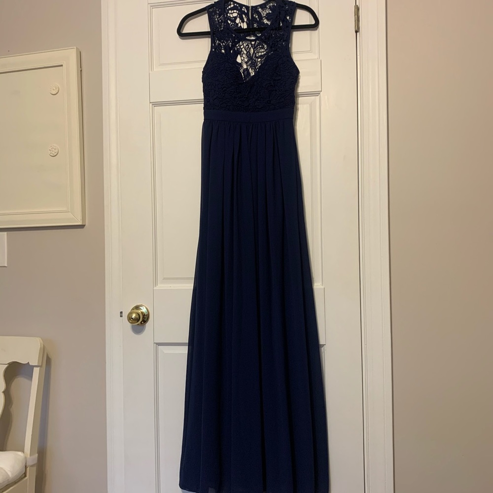 Navy blue long dress